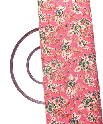 Pink Colour Floral Print Cotton Fabric